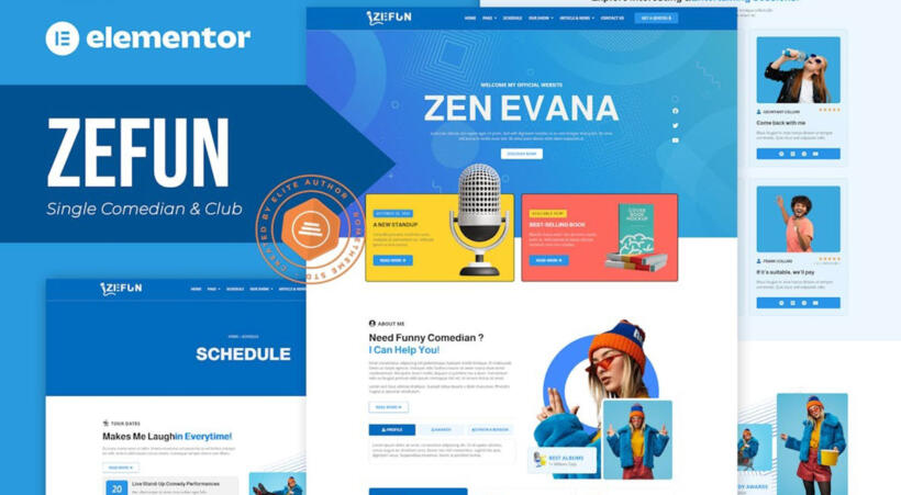 Zefun - Comedian & Entertainer Elementor Template Kit