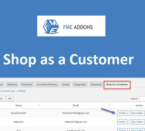 Shop as a Customer for WooCommerce